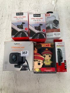 QTY OF ASSORTED ITEMS TO INCLUDE LOGITECH STREAMCAM: LOCATION - A12