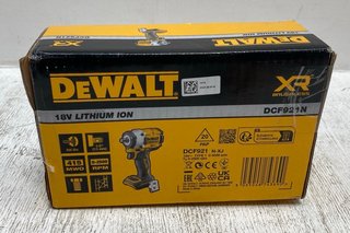 DEWALT 18V LITHIUM ION CORDLESS COMPACT TORQUE IMPACT WRENCH - MODEL: DCF921N - RRP: £143.95: LOCATION - B1