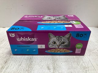 WHISKAS MULTIPACK OF FISH FAVOURITES IN JELLY FOOD POUCHES - BBE: 29.9.25: LOCATION - B1