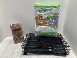 QTY OF ASSORTED PET ITEMS TO INCLUDE CARE FRESH SMALL PET BEDDING: LOCATION - B1