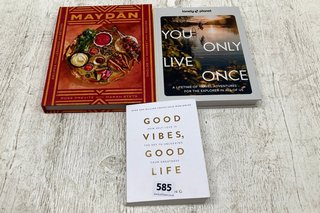 3 X ASSORTED BOOKS TO INCLUDE GOOD VIBES, GOOD LIFE BY VEX KING: LOCATION - B2