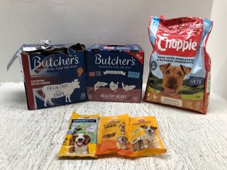 QTY OF ASSORTED PET PRODUCTS TO INCLUDE CHAPPIE DRY DOG FOOD IN CHICKEN FLAVOUR 3KG - BBE: 16.06.25: LOCATION - B4