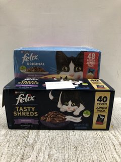 3 X ASSORTED PET PRODUCTS TO INCLUDE FELIX MULTIPACK TASTY SHREDS MIXED SELECTION FOOD POUCHES - BBE: 12.25: LOCATION - B4