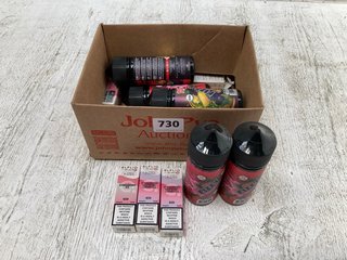 QTY OF ASSORTED VAPE ITEMS TO INCLUDE FIZZY STRAWBERRY E-LIQUID (PLEASE NOTE: 18+YEARS ONLY. ID MAY BE REQUIRED): LOCATION - B7