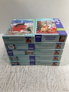 QTY OF ASSORTED PUZZLES TO INCLUDE 1000 PIECE CHRISTMAS POST BY ANNE MORTIMER PUZZLE: LOCATION - B10