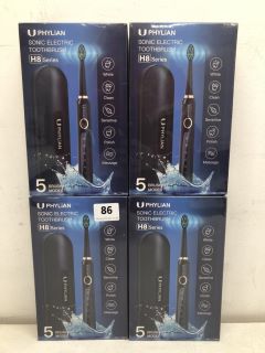 4 X U PHYLIAN SONIC ELECTRIC TOOTHBRUSHES H8 SERIES: LOCATION - WA2