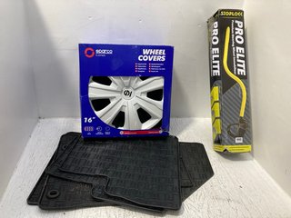 QTY OF ASSORTED AUTOMOTIVE ITEMS TO INCLUDE SPARCO CORSA WHEEL COVERS: LOCATION - C14