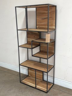 FIRE 2.0 SHELF UNIT. FURNITURE VILLAGE FIRE RANGE MADE FROM REAL ACACIA WOOD AND WEATHERED IRON. DESIGNER STYLE AND WONDERFUL CRAFTSMANSHIP. SOLID WOOD SURFACES ARE BEAUTIFULLY AND AUTHENTICALLY NATU