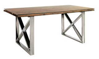 CHENNAI 220CM DINING TABLE WITH CROSS LEGS. FURNITURE VILLAGE CHENNAI DINING RANGE MADE FROM SOLID RECLAIMED SLEEPER WOOD. THE WOOD IS CLEANED WITH NO STAIN OR LACQUER APPLIED WHICH ADDS TO THE RUSTI
