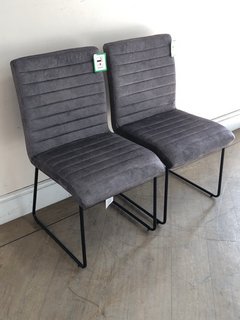2 X ARRYAN GRAPHITE DINING CHAIRS - RRP £200: LOCATION - C2