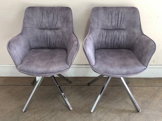 2 X I45 SILVER CHAIRS WITH CHROME LEGS: LOCATION - C2