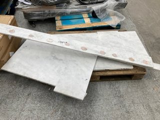 (COLLECTION ONLY) PALLET OF OFF CUT MARBLE WORKTOPS IN WHITE: LOCATION - B2