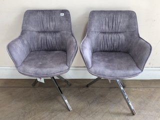 2 X I45 SILVER CHAIRS WITH CHROME LEGS - RRP £269: LOCATION - C2