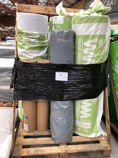 PALLET OF ASSORTED UNDERLAY TO INCLUDE SPRINGBOND LUXURY UNDERLAY 9MM LUXURY UNDERLAY ROLL SIZE 10M X 1.5M (15M2): LOCATION - D3 (KERBSIDE PALLET DELIVERY)