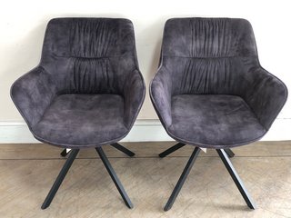 2 X I9 GRAPHITE CHAIRS WITH BLACK LEGS - RRP £269: LOCATION - C1