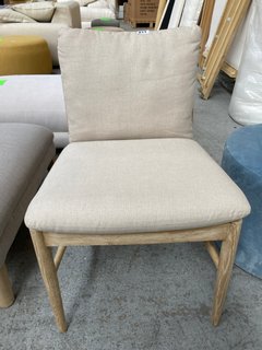LOAF.COM WOODEN DINING CHAIR WITH SEAT CUSHION IN NATURAL: LOCATION - D6