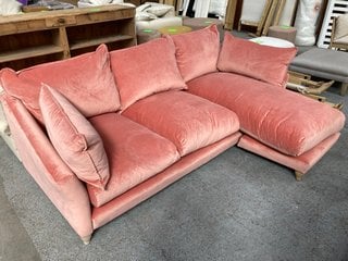 LOAF.COM BUMPSTER LARGE RIGHT HAND SOFA IN RASPBERRY - RRP £4,095.00: LOCATION - D6