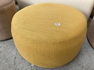 LOAF.COM LITTLE CHEESE ROUND FABRIC FOOTSTOOL IN MUSTARD - RRP £295.00: LOCATION - D7