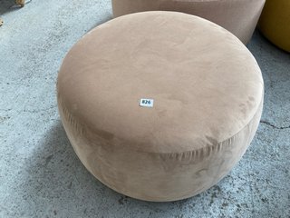 LOAF.COM VELVET ROUND FOOT STOOL IN TAUPE - RRP £375.00: LOCATION - D7