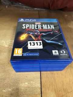 QTY OF ASSORTED PS4 CONSOLE GAMES TO INCLUDE MARVEL SPIDER MAN MILES MORALES (PEGI 16+): LOCATION - A7