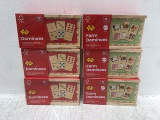 6X BIGJIGS DOMINOES SET TO INCLUDE FARM DOMINOES: LOCATION - A1