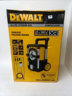 DEWALT CORDLESS HIGH PRESSURE CLEANER MODEL: DCMPW1600N RRP - £370: LOCATION - WHITE BOOTH
