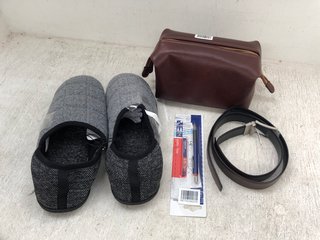 4 X ASSORTED JOHN LEWIS & PARTNERS ITEMS TO INCLUDE 35MM REVERSIBLE LEATHER BELT IN DARK BROWN SIZE: L: LOCATION - D7