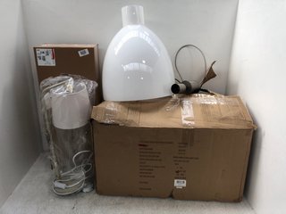 3 X ASSORTED JOHN LEWIS & PARTNERS LIGHT ITEMS TO INCLUDE STEEL SWING ARM FLOOR LAMP: LOCATION - D7