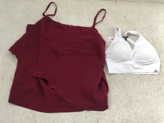2 X ASSORTED JOHN LEWIS & PARTNERS WOMENS CLOTHING TO INCLUDE ANTA NON WIRE BRA IN WHITE SIZE: S: LOCATION - D9