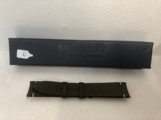 BREMONT CHRONOMETERS LEATHER WATCH REPLACEMENT STRAP IN DARK GREEN RRP - £155: LOCATION - WHITE BOOTH