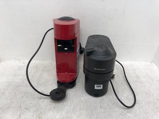 2 X ASSORTED NESPRESSO COMPACT COFFEE MACHINES IN BLACK AND RED: LOCATION - C8