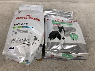 3 X ASSORTED ROYAL CANIN PET FOOD ITEMS TO INCLUDE S/O - AFR DRIED CAT FOOD PACK BB: 04/25: LOCATION - C1