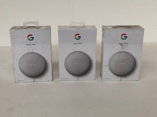 3 X GOOGLE NEST MINI 2ND GENERATION SMART SPEAKERS IN WHITE - COMBINED RRP £140: LOCATION - BR1