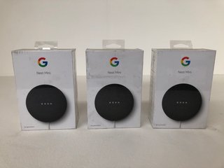 3 X GOOGLE NEST MINI 2ND GENERATION SMART SPEAKERS IN BLACK - COMBINED RRP £140: LOCATION - BR1
