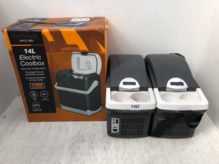 2 X 8L PORTABLE ELECTRIC COOL BOXES TO INCLUDE 14L COOL BOX: LOCATION - BR6