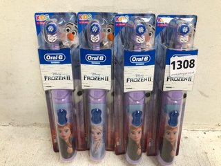 4 X ORAL-B DISNEY FROZEN GIRLS ELECTRIC TOOTHBRUSHES: LOCATION - AR3