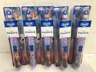 5 X ORAL-B DISNEY FROZEN GIRLS ELECTRIC TOOTHBRUSHES: LOCATION - AR3