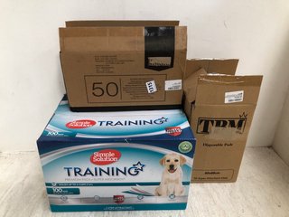 3 X ASSORTED MULTI-PACK PET ITEMS TO INCLUDE SIMPLE SOLUTION TRAINING PADS: LOCATION - AR3