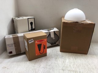 4 X ASSORTED JOHN LEWIS & PARTNERS LIGHTING ITEMS TO INCLUDE JOHN LEWIS & PARTNERS HARMONY SMALL TABLE LAMP IN MATT NATURAL FINISH: LOCATION - AR6