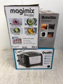 3 X ASSORTED APPLIANCES TO INCLUDE BREVILLE ULTIMATE DEEP FILL 2 SLICE TOASTIE MAKER: LOCATION - A5T