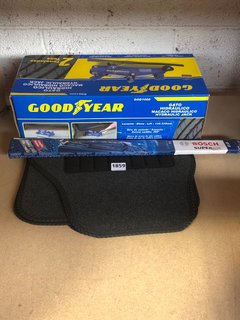 4 X ASSORTED VEHICLE ACCESSORIES TO INCLUDE GOODYEAR HYDRAULIC JACK: LOCATION - BR15
