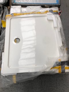 (COLLECTION ONLY) LARGE SQUARE SHOWER TRAY IN WHITE TO INCLUDE LARGE RECTANGULAR BATH TRAY IN WHITE - COMBINED RRP £200: LOCATION - A2