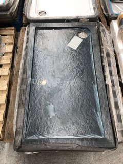 (COLLECTION ONLY) RECTANGULAR SLATE STYLE LARGE BATH TRAY IN GREY - RRP £200: LOCATION - A2