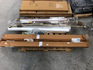 JOHN LEWIS & PARTNERS PALLET OF ASSORTED CURTAIN POLES/BLINDS TO INCLUDE ANYDAY 16/19MM EXTENDABLE PENCIL PLEAT CURTAIN POLE KIT IN STEEL EFFECT: LOCATION - B1