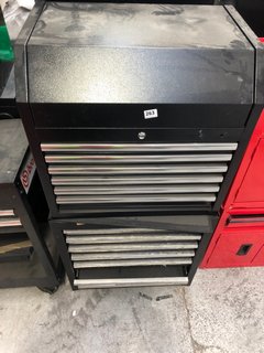 GARAGE STACKING TOOL CHEST TO INCLUDE 6 DRAWER CHEST & ANOTHER 6 DRAWER WITH LID TOP: LOCATION - B6