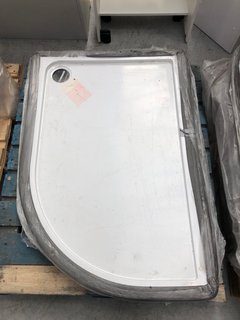 (COLLECTION ONLY) CORNER CURVED SHOWER TRAY IN WHITE - RRP £200: LOCATION - A2