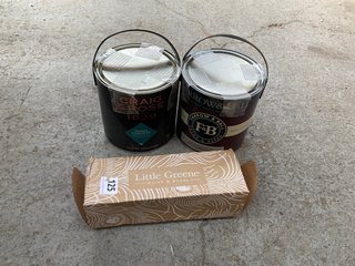(COLLECTION ONLY) 3 X ASSORTED HOME DECORATING PAINTS TO INCLUDE FARROW & BALL PAINT & PAPER PITCH BLACK NO.256 ESTATE EMULSION 2.5L: LOCATION - B3