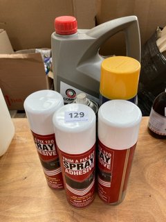 (COLLECTION ONLY) QTY OF ASSORTED AUTOMOTIVE/DIY CHEMICALS TO INCLUDE TRIM A FIX SPRAY ADHESIVE AND COMMA XSTREAM G40 READY MIXED ANTIFREEZE & COOLANT (PLEASE NOTE: 18+YEARS ONLY. ID MAY BE REQUIRED)