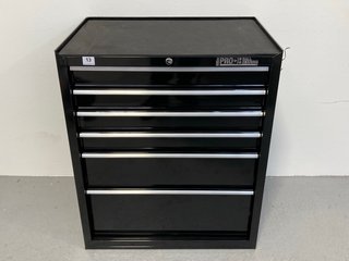 HILKA 6 DRAWER PRO+ TOOL TROLLEY IN BLACK RRP: £270: LOCATION - A1