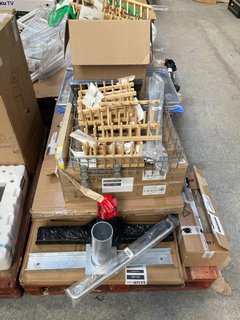 PALLET OF HOUSEHOLD ITEMS TO INCLUDE QTY OF OSTBIT PLATE HOLDERS: LOCATION - A4 (KERBSIDE PALLET DELIVERY)
